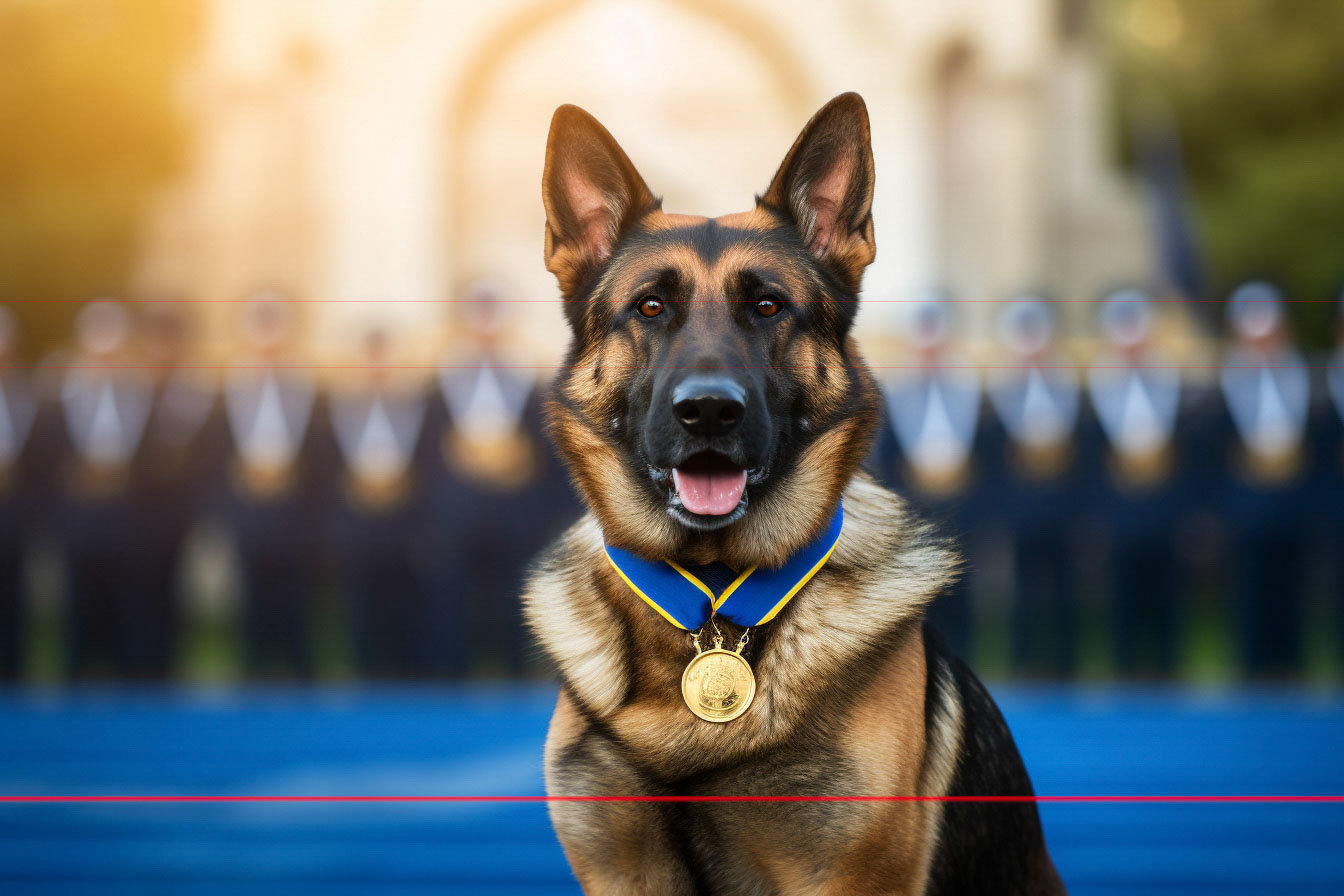 German Shepherd Dog Receives Medal